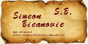 Simeon Bicanović vizit kartica